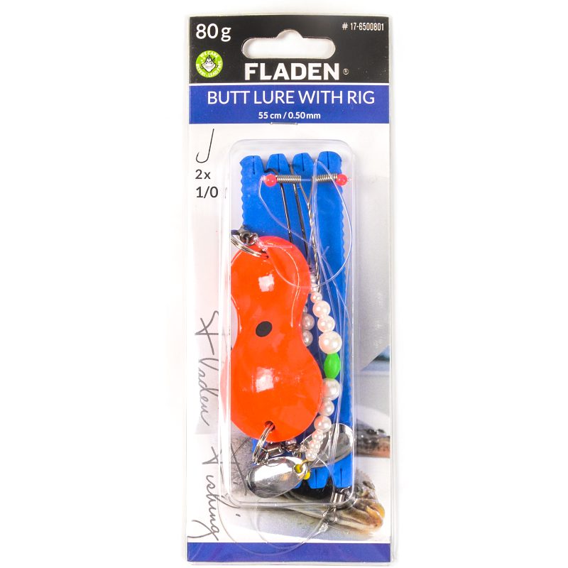 Fladen butt lure rig flatfish tackel 80g, fluo red