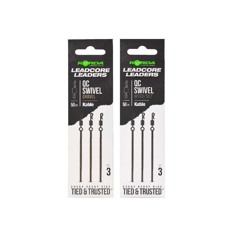 Korda Kable Leadcore Leader QC Swivel 50cm