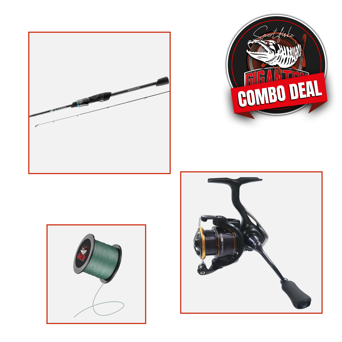 Channel combo: Favorite Blue Bird BB1 732L-T 3-12g, 2-piece + Daiwa Sensor AJ LT 2000, Reel (incl. spooled braided line)