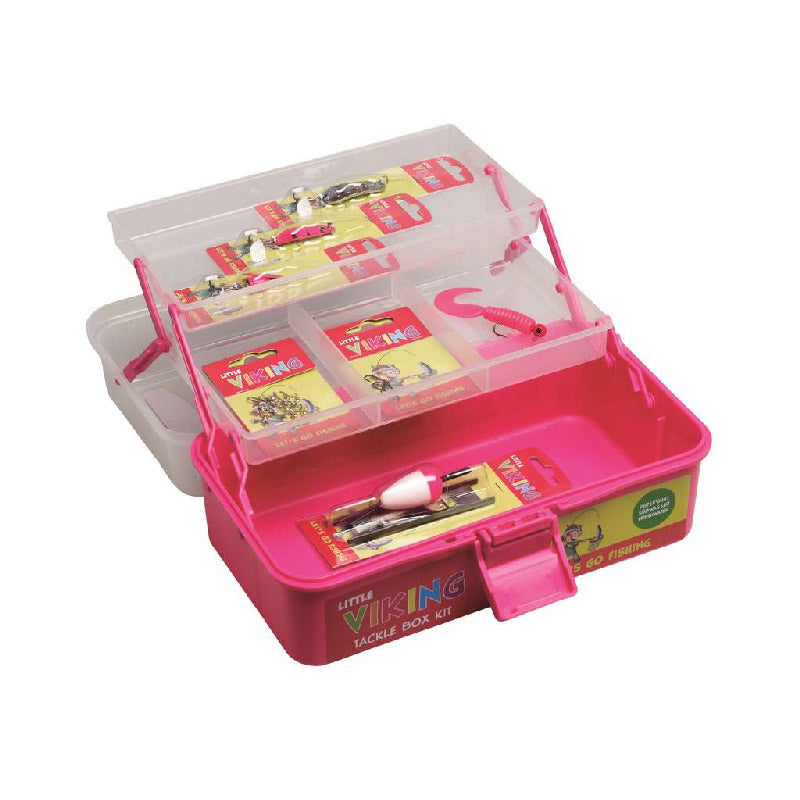 Little Viking Fishing Box, with 15 different accessories, Pink