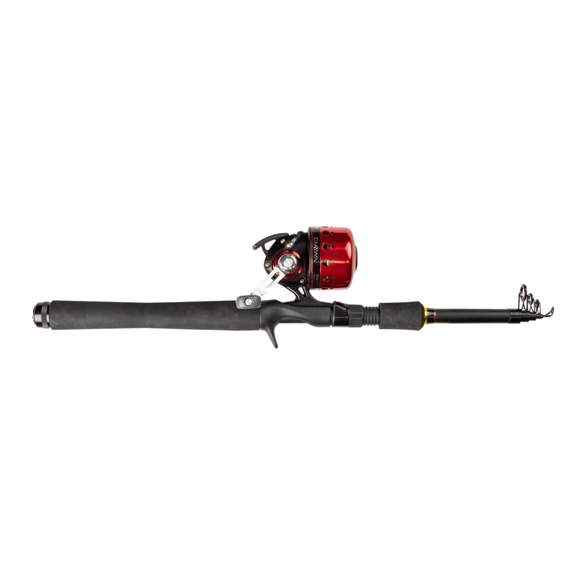 Teleskopiskt Juniorkit, inkapslad: Daiwa Phantom 80 + 4ft 122cm 3-15g (inkl påspolad nylonlina)