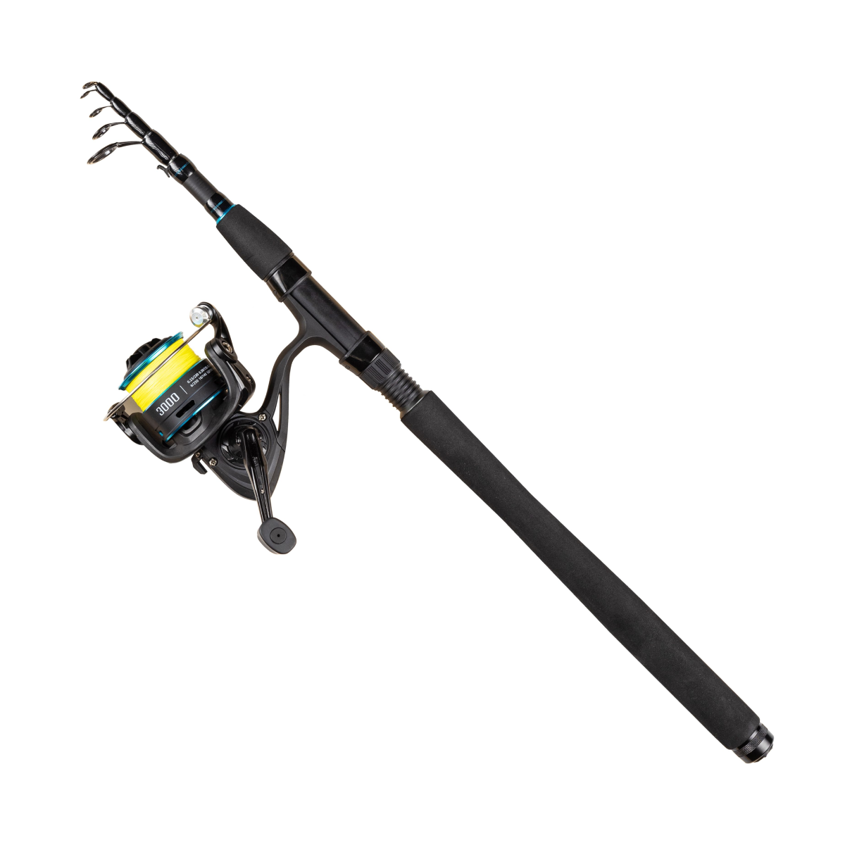 Haspelset, teleskopiskt: Daiwa STRIKEFORCE + 7ft 5-25g (inkl påspolad 0.17 flätlina)