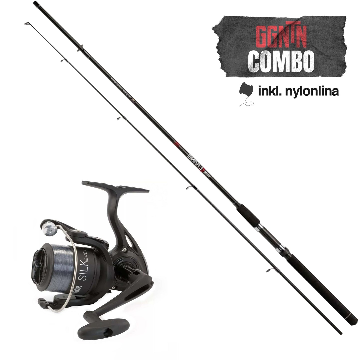 Haspelset: Lineaeffe 8.3ft 20-60g + Silk Evo 60 (inkl påspolad nylonlina)