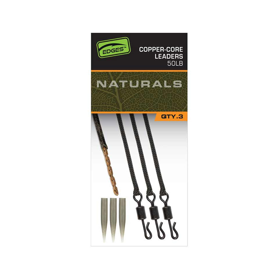 Fox Edges Naturals Copper-Core Leaders x3