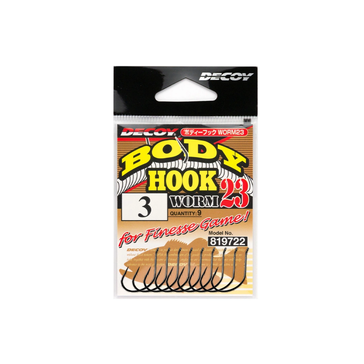 Decoy Worm23 Body Hook, 9-pack
