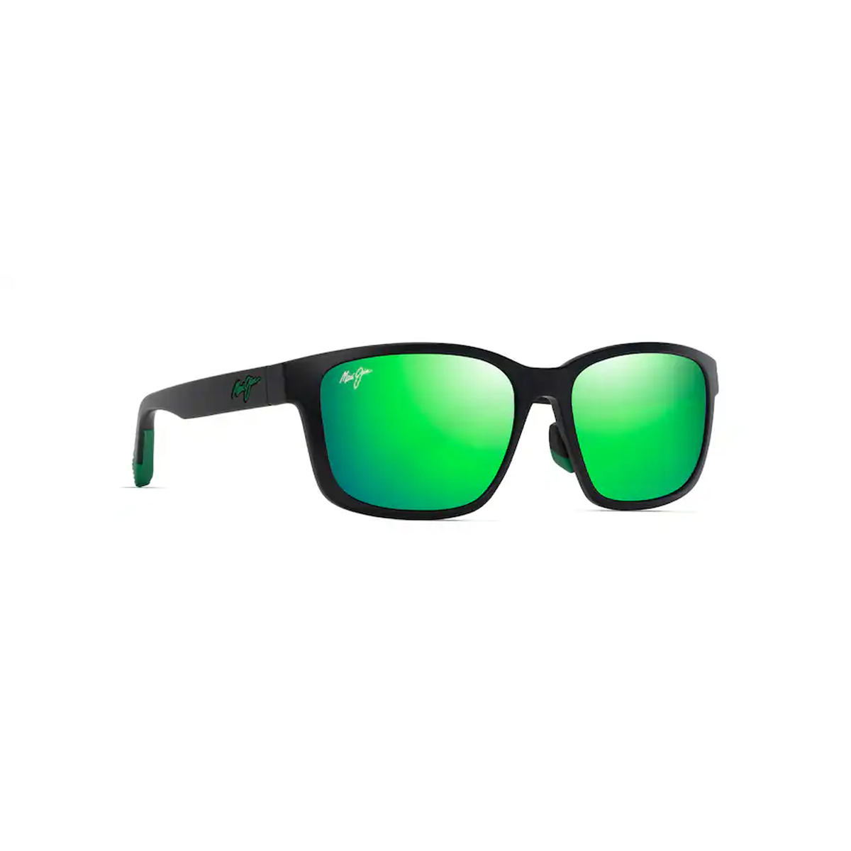 Maui Jim Lehiwa AF Matte Black Maui Green Polarized Sunglasses