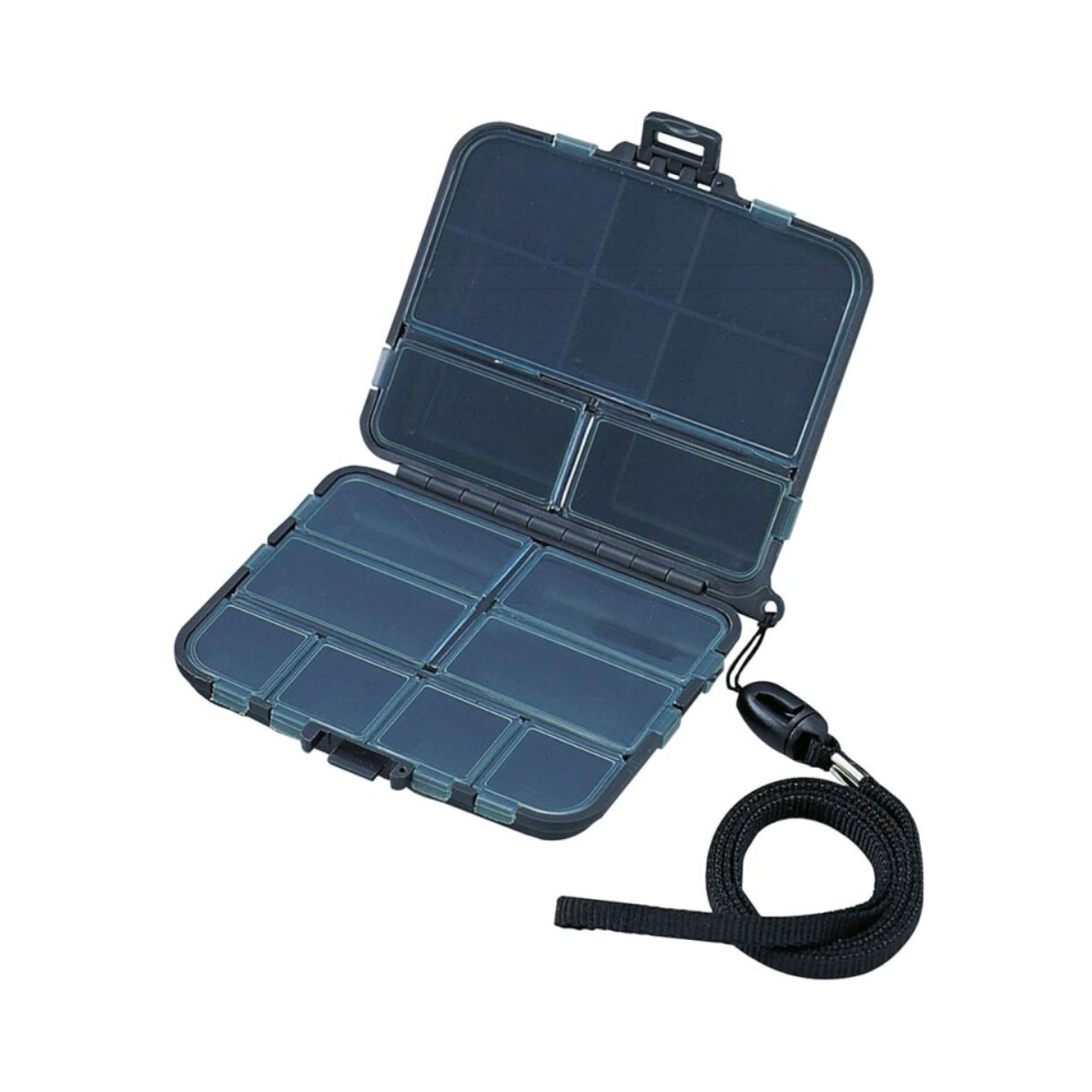 Meiho VS-320 Lanyard Folding Case Terminal Tackle Box (127x104x34mm), Black