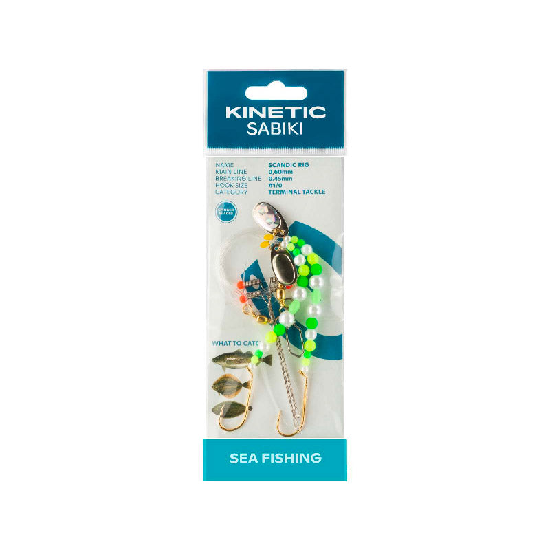 Kinetic flatfish tackel scandic rig pearl / green / yellow