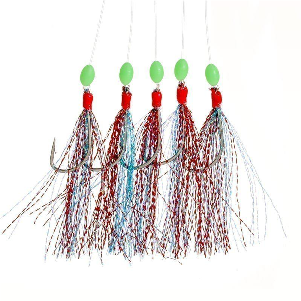 Fladen Sill / Mackerel Häckle Glitter Feather 5-Hook, #6