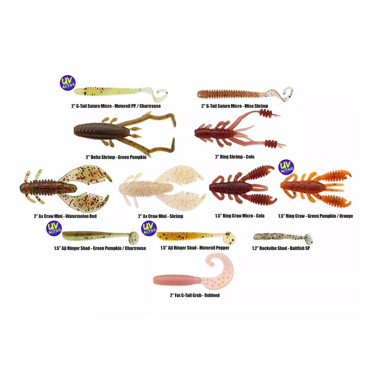 Reins Ultra-Light Set Microfiske (1.2in - 2in) Mix, 12-pack