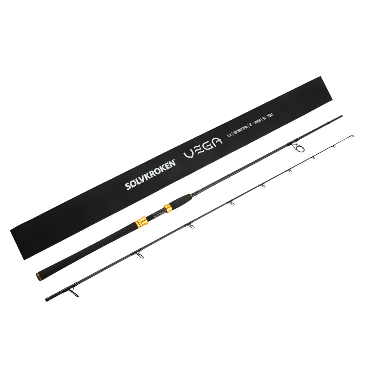 Sölvkroken VEGA S V Softbait Spin 8ft 60-140g (Haspel), 2-del