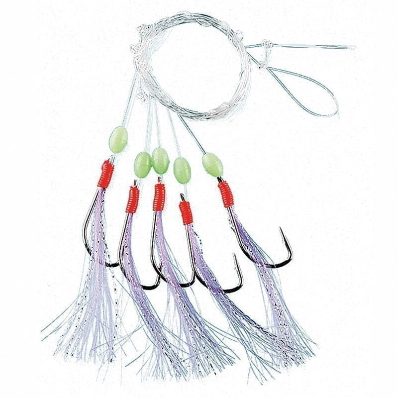 Fladen white/blue herring hedge with luminous beads 5 hooks