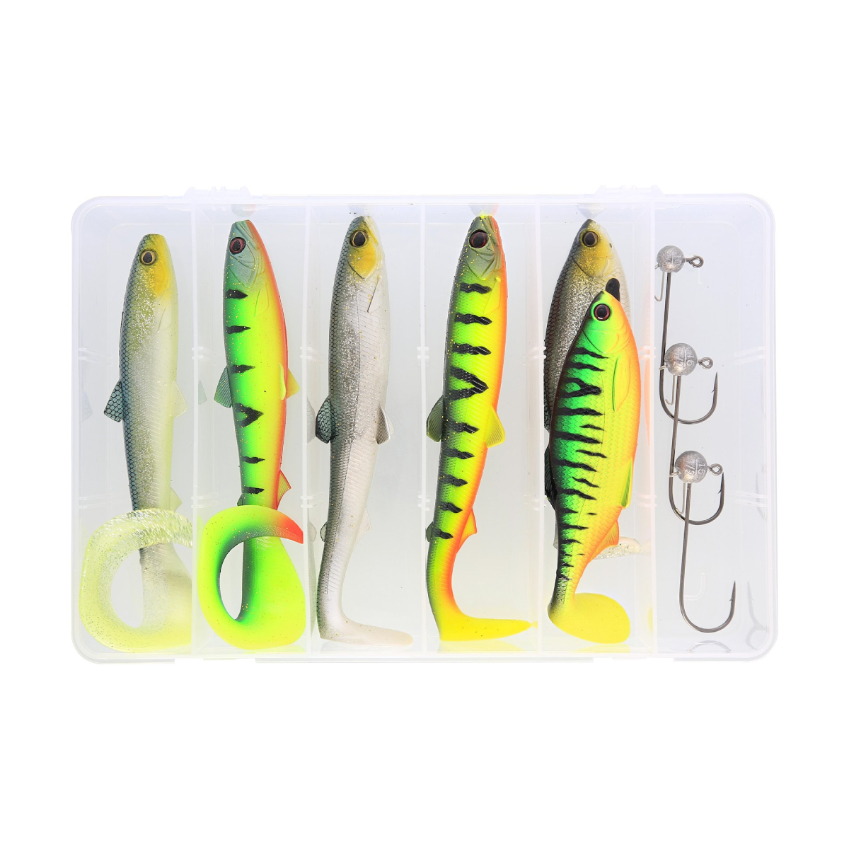 Westin Pike Box Cast & Jig (bait package for pike with 6 jigs + jig heads and bait box)