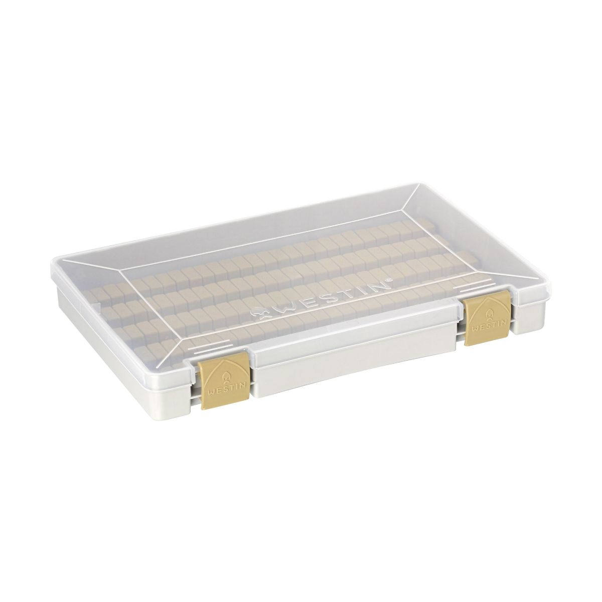 Westin W3 Jig Box (132 slots), Gray Clear