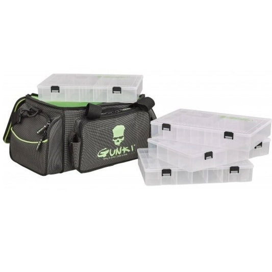 Gunki Iron-T Box Bag Up Zander Pro Bait Bag (Incl. 4 bait boxes)