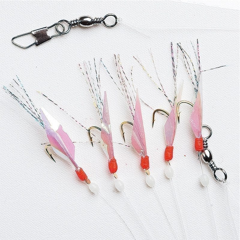 Fladen fish skin with feather hedge 5-hook #4