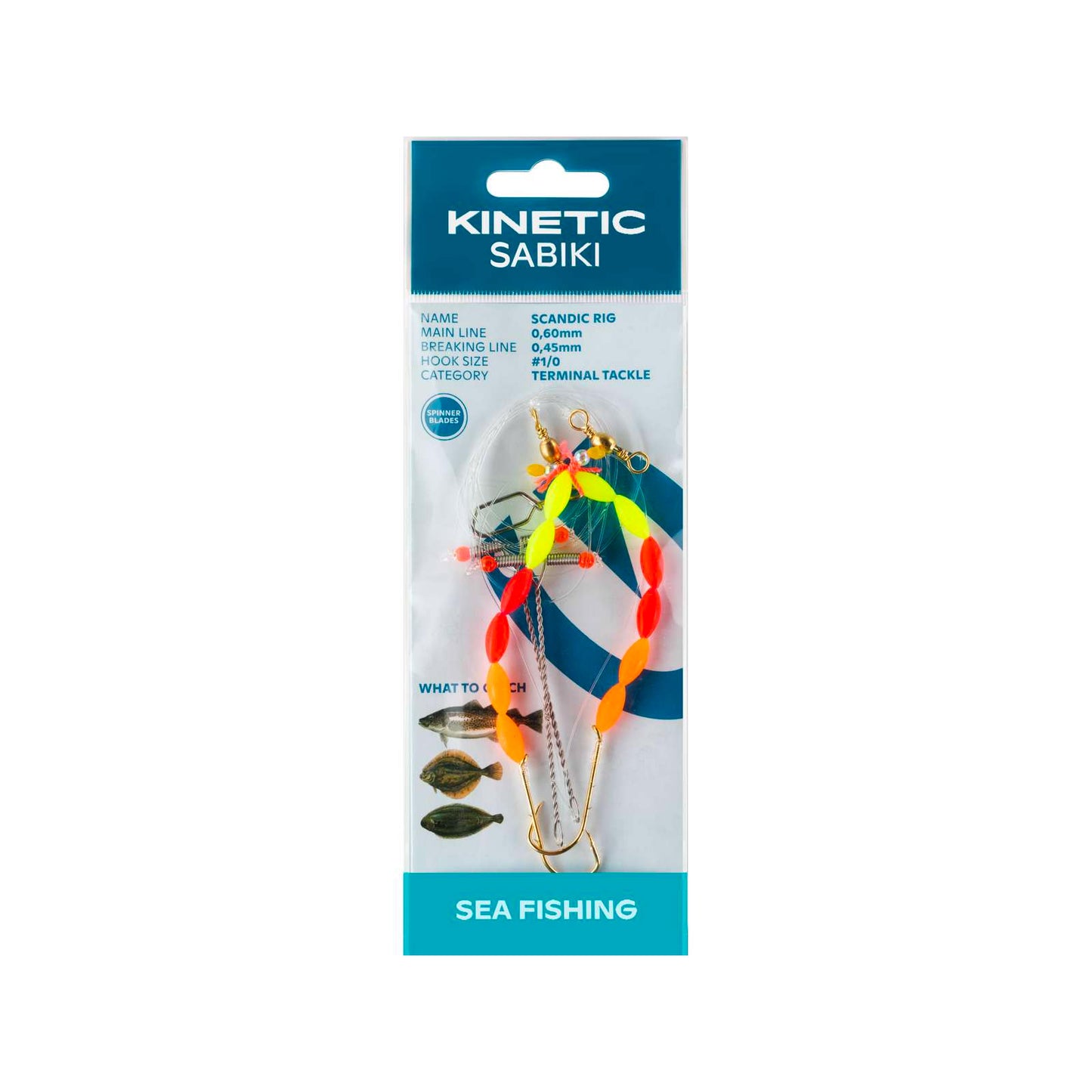 Kinetic flatfish tackel scandic rig yellow/red/orange