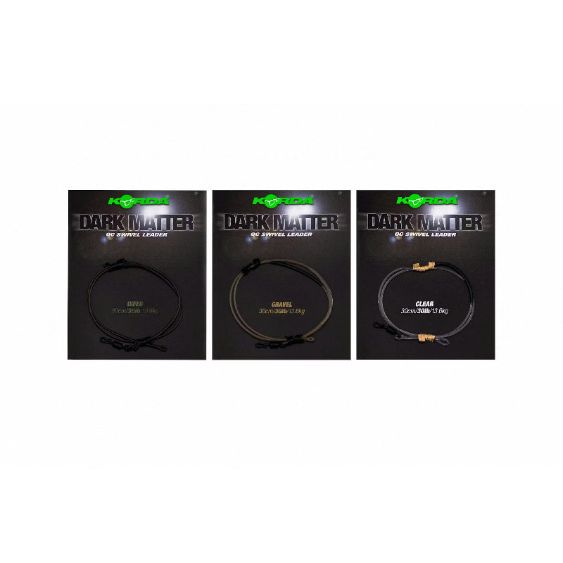 Korda Dark Matter Leader QC Swivel Weed 30lb 30cm