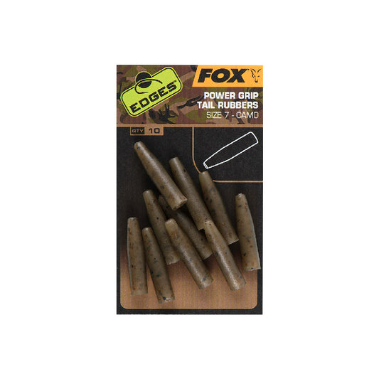 Fox Edges Camo Powergrip tail rubbers size 7x 10-pack