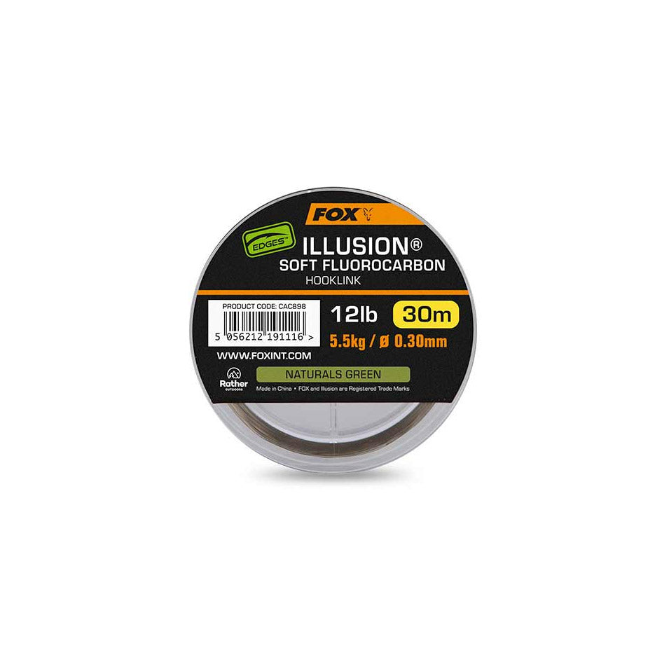 Fox Edges Illusion Soft Fluorocarbon Hooklink 30m - Naturals Green