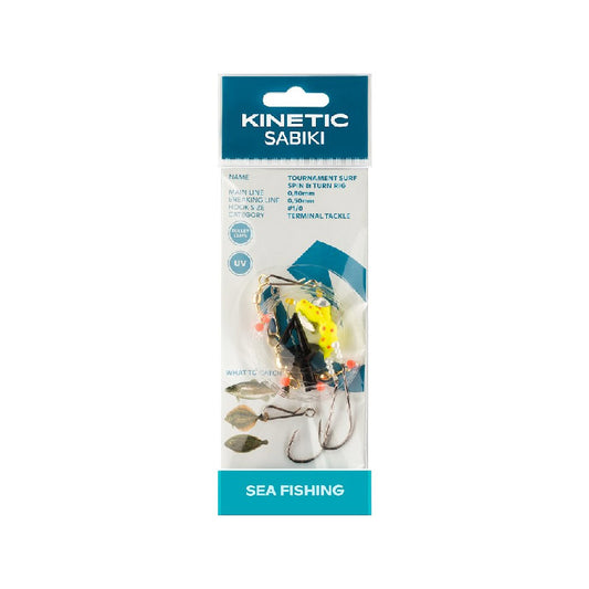 Kinetic Plattfisktackel Tournament Surf Spin & Turn Rig Yellow #1/0