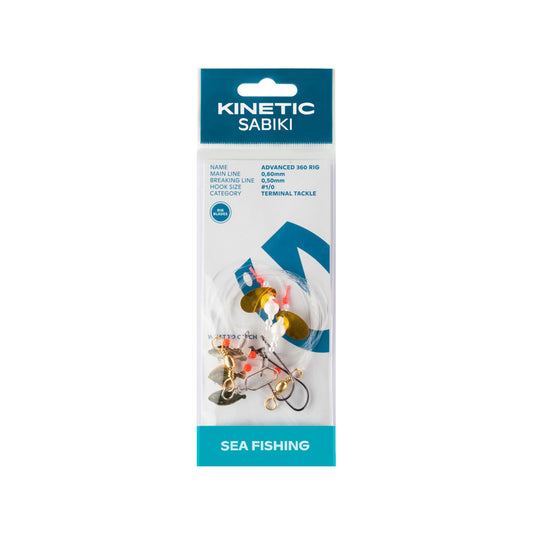 Kinetic Advanced 360 white spinnerblade Flatfish rig