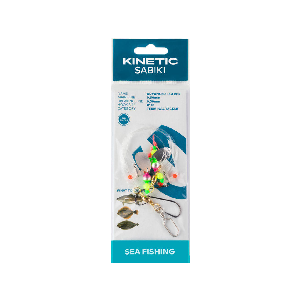 Kinetic Advanced 360 white spinnerblade Flatfish rig