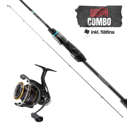 Channel combo: Favorite Blue Bird BB1 732L-T 3-12g, 2-piece + Daiwa Sensor AJ LT 2000, Reel (incl. spooled braided line)