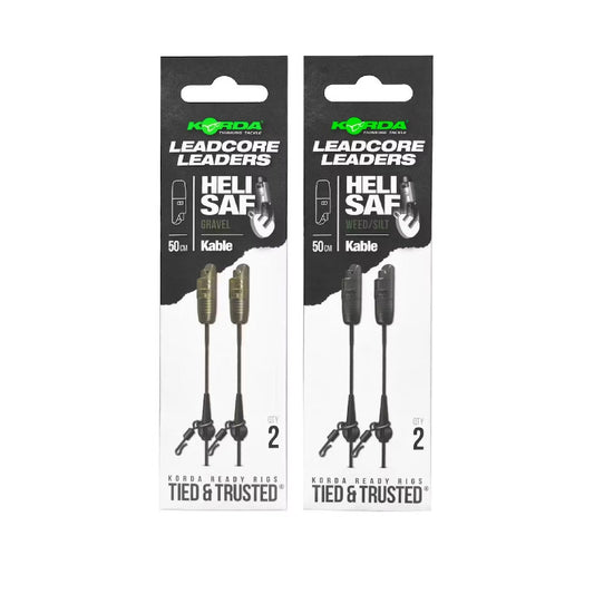 Korda Leadcore Leader Heli Weed Weed / Silt 3 per pack - 1 m
