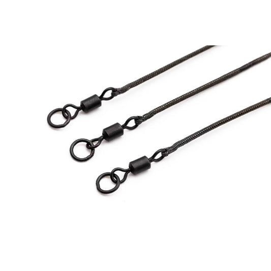 Korda Leadcore Leader Ring Swivel Weed / Silt 3 per pack - 1 m