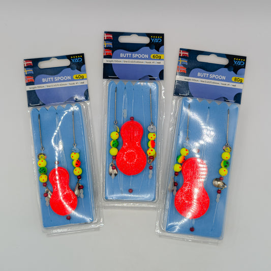 YAD Butt Spoon Plattfiskrigg Red