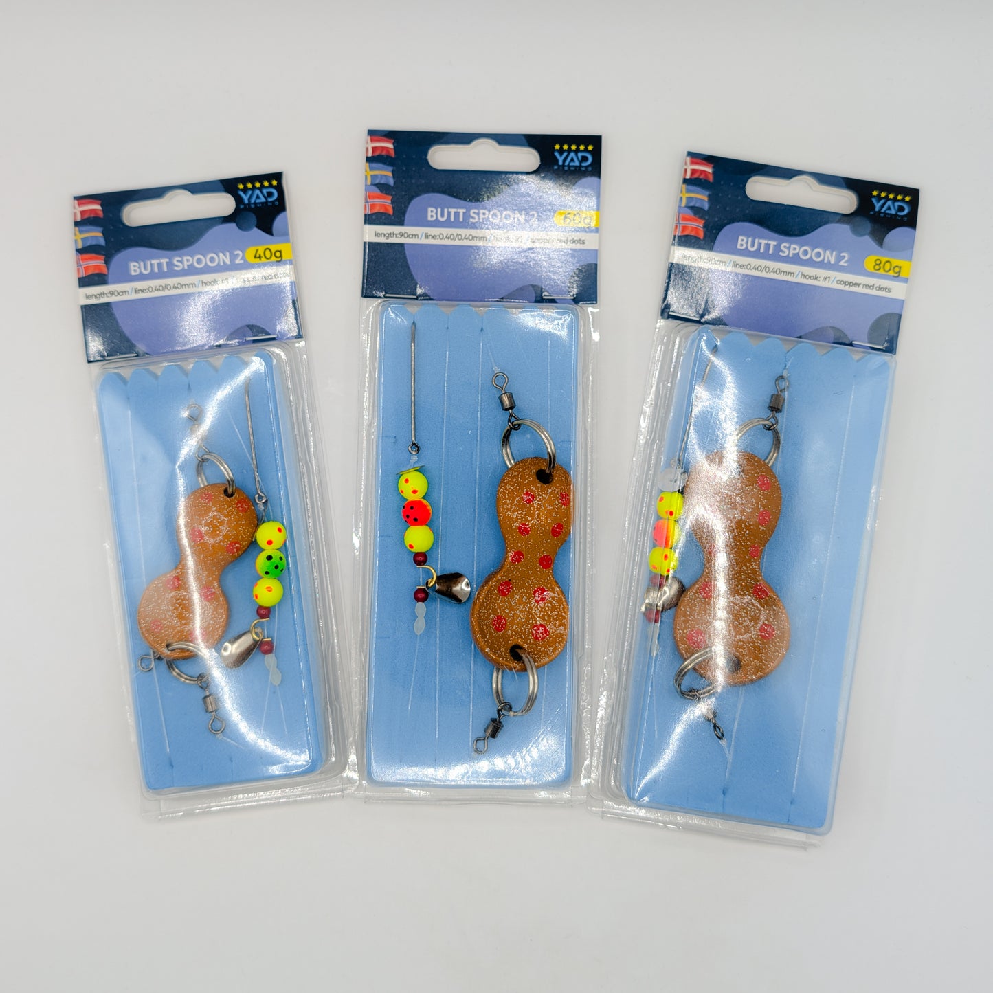 YAD Butt Spoon 2 Plattfiskrigg Copper Red Dots