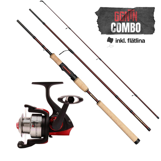 UL kit: Abu Garcia TORMENTOR2 Travel 603L 6' 4-12g 3-part + Cardinal 51FD, Reel (incl. spooled braid line)