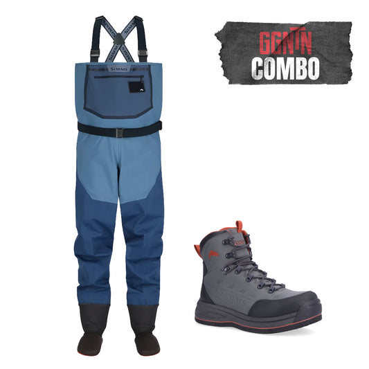 Wader package: Simms Freestone wader pants + wader shoes (felt sole)