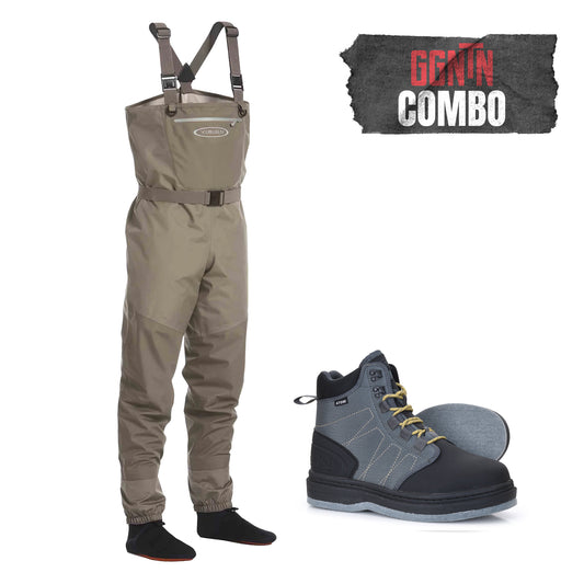 Wading package: Vision ATOM wading pants + wading shoes (felt sole)