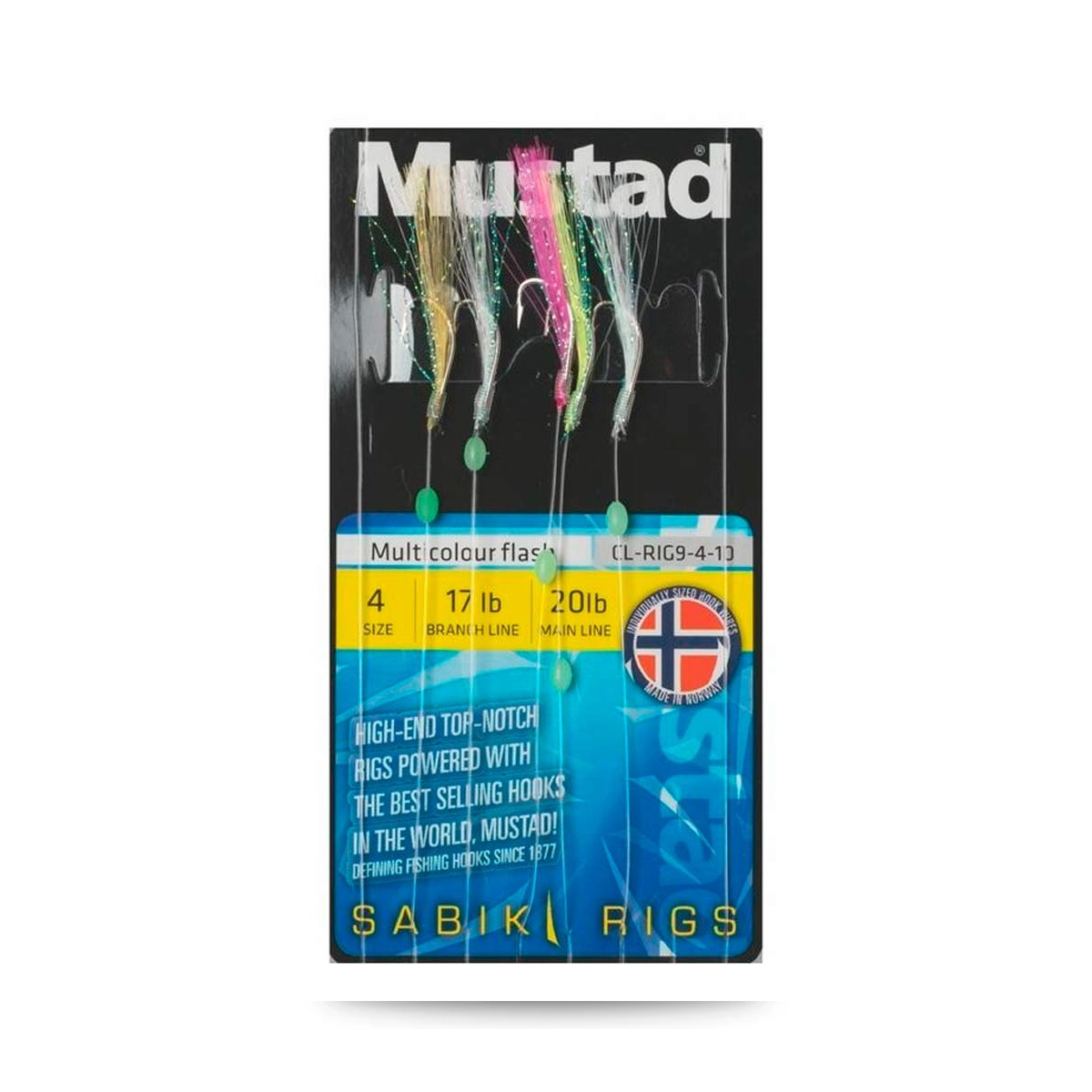 Mustad Multicolour Flash Sabiki Rig Crochet 5-hooks #6