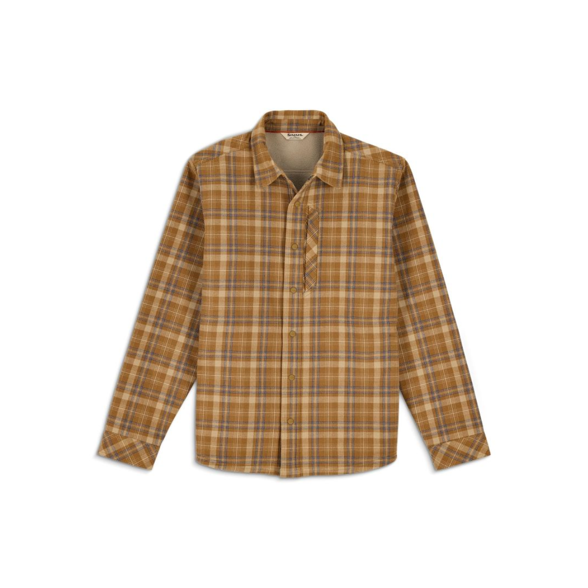 Simms Coldweather Shacket Flannel - Schooner Plaid Bronzeback
