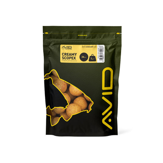 Avid Carp Creamy Scopex 20mm Boilie (1kg)