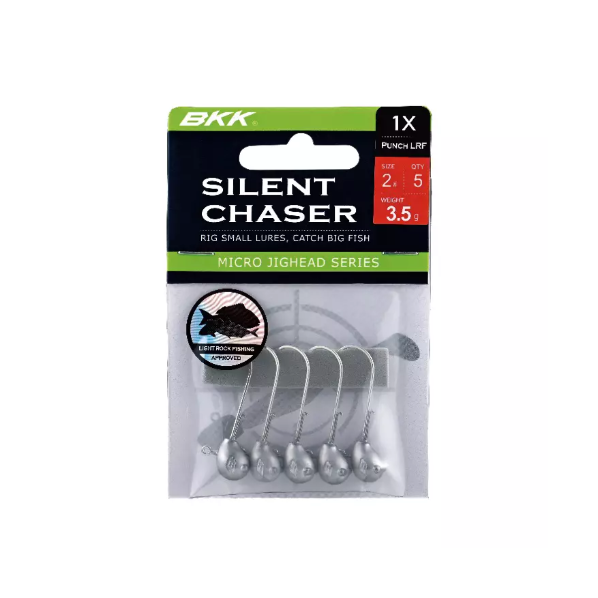 BKK Silent Chaser Punch LRF Micro Jig Head, 5-pack