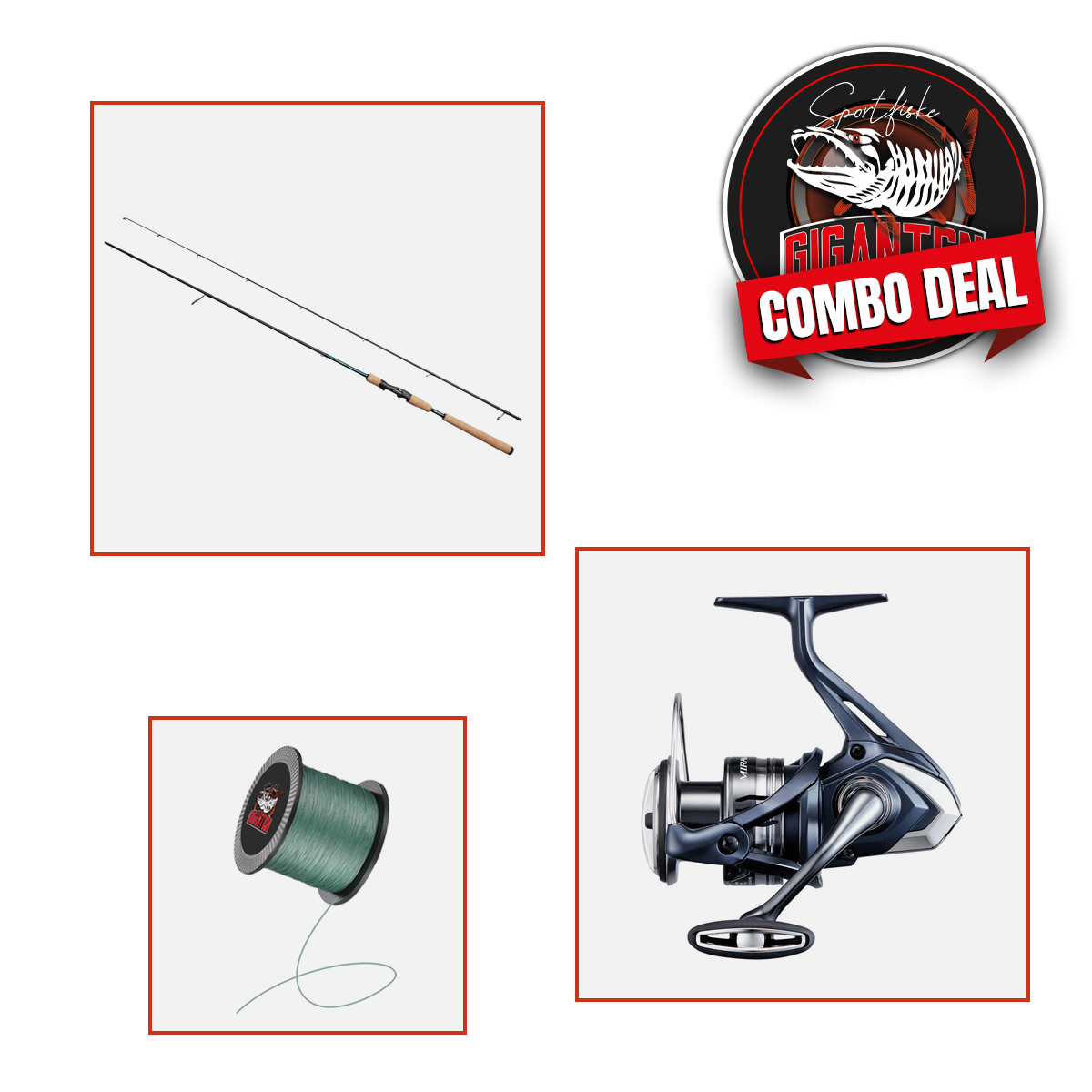 Sea trout combo: Abu Garcia Orra Seatrout 1002M 10-30g, 2-piece + Shimano Miravel C3000, Reel, Reel, Reel (incl. braided line spooled)