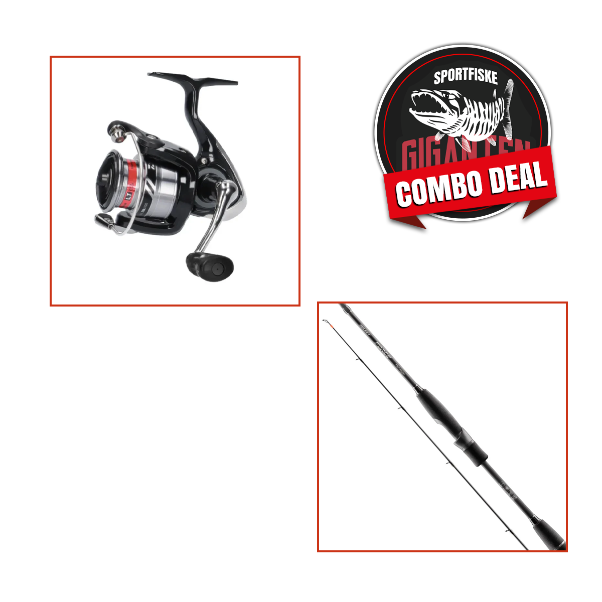 Haspelset: Select FORCE 762MH 10-30g + Daiwa RX LT 3000-C (inkl påspolad flätlina)