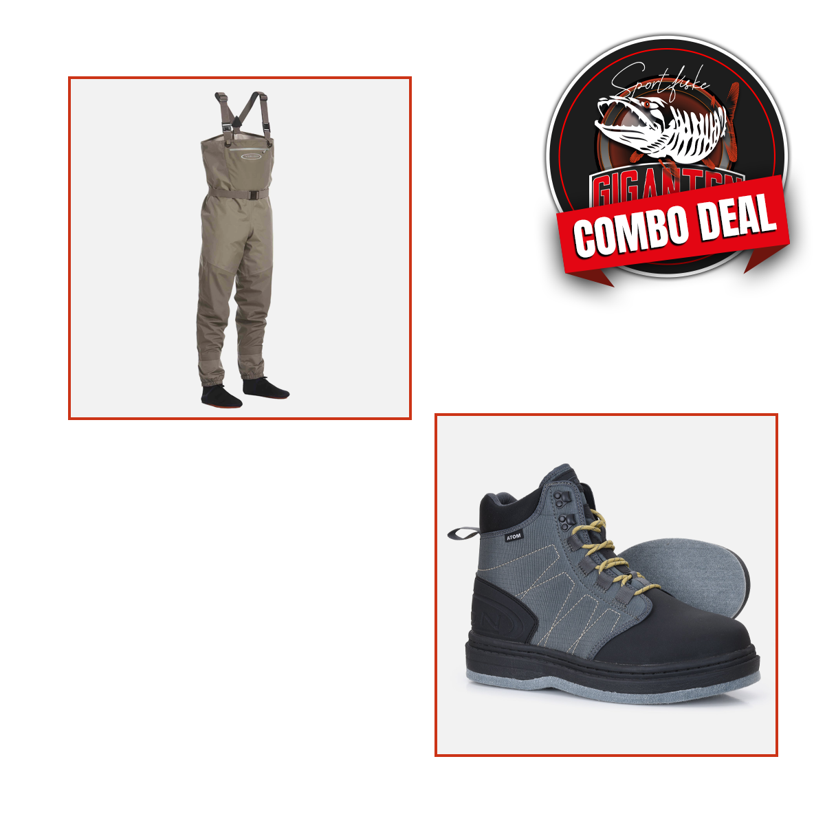 Wading package: Vision ATOM wading pants + wading shoes (felt sole)