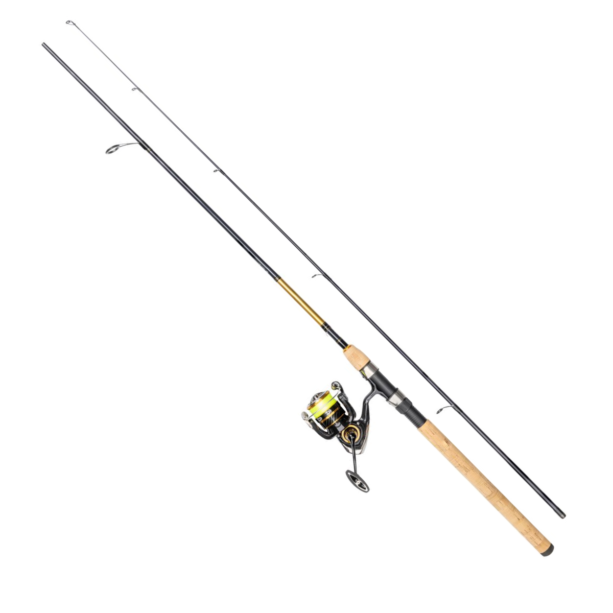 Haspelset: Daiwa Crossfire LT4000 Gold Rush + 10ft 20-60g (inkl påspolad 0.25 flätlina), 4-del