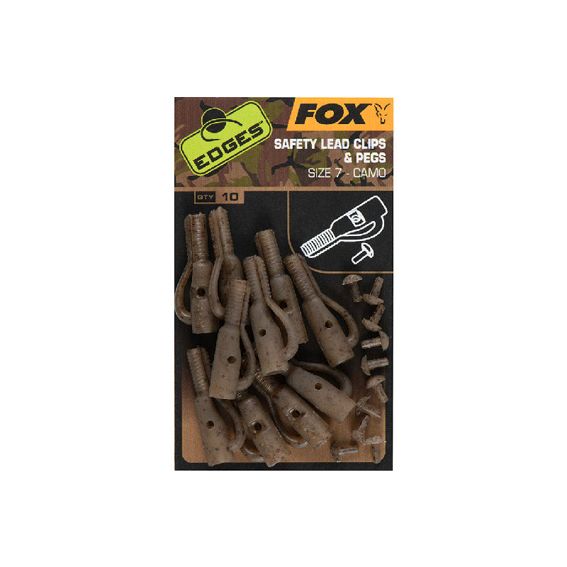 Fox Edges Camo Size 7 lead clip + pegs