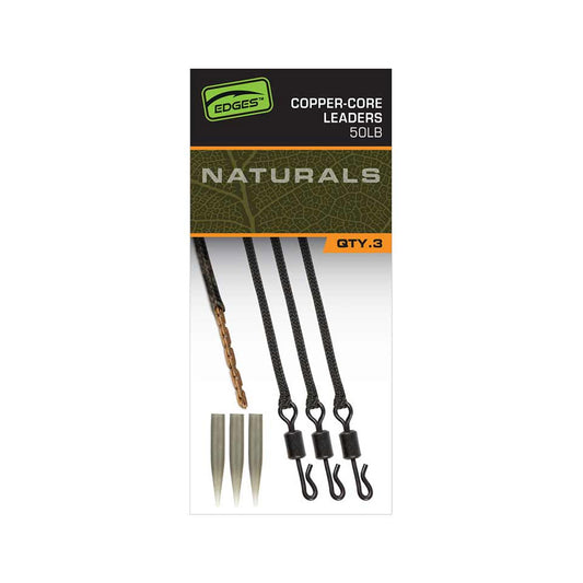 Fox Edges Naturals Copper-Core Leaders x3