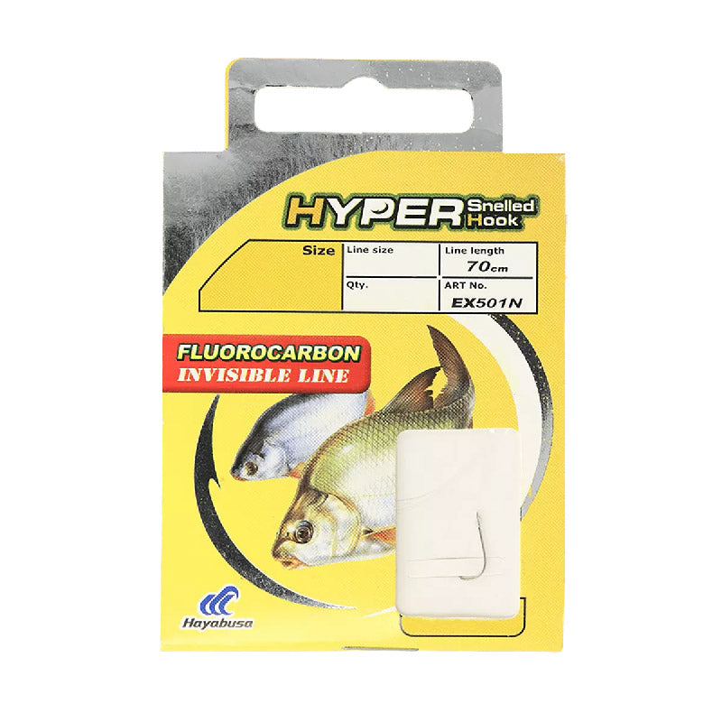 Hayabusa Hyper Snelled Hook Fluorocarbon (Pre-made hooks) 10-pack 