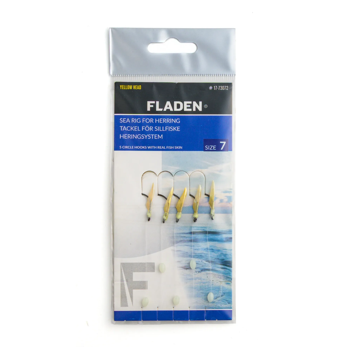 Fladen Circle Hook Sillhäckla med självlysande kulor och real fish skin