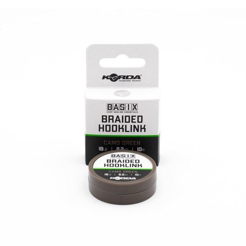 Korda Basix Braided Hooklink Camo Green 25 lb 10 m