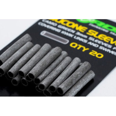 Korda Silicon Sleeves, Weed Green 3 mm, 20-pack
