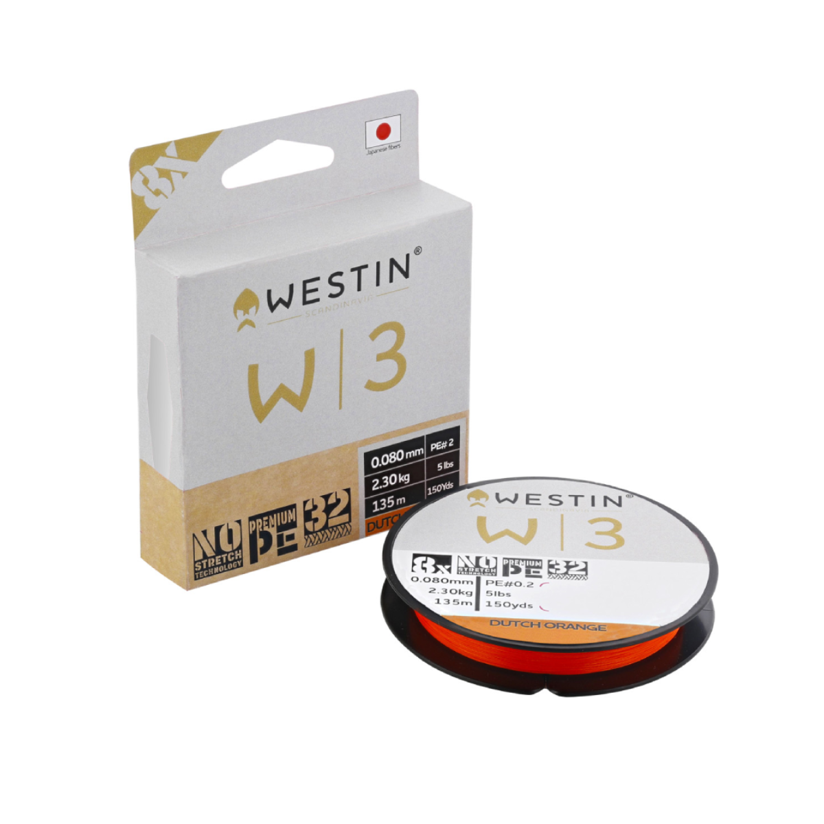 Westin W3 8 Braid Braided line, Dutch Orange 135m